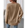 image:imageSHEWIN Womens Long Sleeve Crewneck SweatshirtKhaki