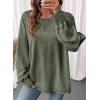 image:imageSHEWIN Womens Long Sleeve Crewneck SweatshirtLaurel Green