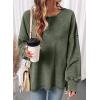 image:imageSHEWIN Womens Long Sleeve Crewneck SweatshirtLaurel Green