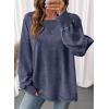 image:imageSHEWIN Womens Long Sleeve Crewneck SweatshirtNavy Blue