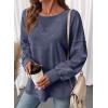 image:imageSHEWIN Womens Long Sleeve Crewneck SweatshirtNavy Blue