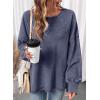image:imageSHEWIN Womens Long Sleeve Crewneck SweatshirtNavy Blue