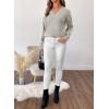 image:imageSHEWIN Womens Long Sleeve V Neck Sweaters Casual Loose Drop Shoulder Solid Knit Pullover Sweater Tops