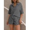 image:imageSHEWIN Womens Pajama Sets Short Sleeve 2 Piece Lounge Sets Summer Outfits for WomenBlack