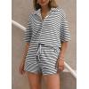 image:imageSHEWIN Womens Pajama Sets Short Sleeve 2 Piece Lounge Sets Summer Outfits for WomenWhite