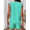 image:imageSHEWIN Womens Ribbed Knit 2 Piece Short Sets Summer Lounge Matching Outfits With PocketsGreen