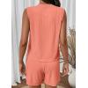 image:imageSHEWIN Womens Ribbed Knit 2 Piece Short Sets Summer Lounge Matching Outfits With PocketsPink