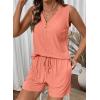 image:imageSHEWIN Womens Ribbed Knit 2 Piece Short Sets Summer Lounge Matching Outfits With PocketsPink