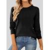 image:imageSHEWIN Womens Sweaters 2026 Casual Crewneck Long Sleeve Lightweight Knit Pullover Sweater Tops Fall ClothesBlack