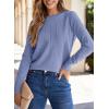 image:imageSHEWIN Womens Sweaters 2026 Casual Crewneck Long Sleeve Lightweight Knit Pullover Sweater Tops Fall ClothesBlue
