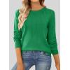 image:imageSHEWIN Womens Sweaters 2026 Casual Crewneck Long Sleeve Lightweight Knit Pullover Sweater Tops Fall ClothesDeep Green