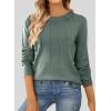 image:imageSHEWIN Womens Sweaters 2026 Casual Crewneck Long Sleeve Lightweight Knit Pullover Sweater Tops Fall ClothesLight Green