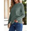 image:imageSHEWIN Womens Sweaters 2026 Casual Crewneck Long Sleeve Lightweight Knit Pullover Sweater Tops Fall ClothesLight Green