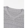 image:imageSHEWIN Womens Sweaters Casual Long Sleeve V Neck Crewneck Lightweight Crochet Pullover Sweater TopsA Gray