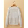 image:imageSHEWIN Womens Sweaters Casual Long Sleeve V Neck Crewneck Lightweight Crochet Pullover Sweater TopsA White