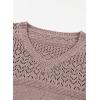 image:imageSHEWIN Womens Sweaters Casual Long Sleeve V Neck Crewneck Lightweight Crochet Pullover Sweater TopsB Apricot Pink