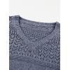 image:imageSHEWIN Womens Sweaters Casual Long Sleeve V Neck Crewneck Lightweight Crochet Pullover Sweater TopsB Blue