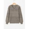image:imageSHEWIN Womens Sweaters Casual Long Sleeve V Neck Crewneck Lightweight Crochet Pullover Sweater TopsB Chestnut