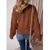 image:imageSHEWIN Womens Sweaters Casual Long Sleeve V Neck Crewneck Lightweight Crochet Pullover Sweater TopsB Coffee