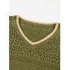 image:imageSHEWIN Womens Sweaters Casual Long Sleeve V Neck Crewneck Lightweight Crochet Pullover Sweater TopsB Fern Green