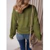 image:imageSHEWIN Womens Sweaters Casual Long Sleeve V Neck Crewneck Lightweight Crochet Pullover Sweater TopsB Fern Green