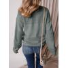 image:imageSHEWIN Womens Sweaters Casual Long Sleeve V Neck Crewneck Lightweight Crochet Pullover Sweater TopsB Mist Green