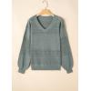 image:imageSHEWIN Womens Sweaters Casual Long Sleeve V Neck Crewneck Lightweight Crochet Pullover Sweater TopsB Mist Green