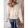 image:imageSHEWIN Womens Sweaters Casual Long Sleeve V Neck Crewneck Lightweight Crochet Pullover Sweater TopsB White Brown
