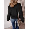 image:imageSHEWIN Womens Sweaters Casual Long Sleeve V Neck Crewneck Lightweight Crochet Pullover Sweater TopsC Crewneck Black