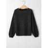 image:imageSHEWIN Womens Sweaters Casual Long Sleeve V Neck Crewneck Lightweight Crochet Pullover Sweater TopsC Crewneck Black
