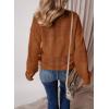 image:imageSHEWIN Womens Sweaters Casual Long Sleeve V Neck Crewneck Lightweight Crochet Pullover Sweater TopsC Crewneck Chestnut
