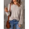 image:imageSHEWIN Womens Sweaters Casual Long Sleeve V Neck Crewneck Lightweight Crochet Pullover Sweater TopsC Crewneck Goat