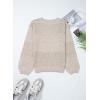 image:imageSHEWIN Womens Sweaters Casual Long Sleeve V Neck Crewneck Lightweight Crochet Pullover Sweater TopsC Crewneck Goat