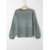 image:imageSHEWIN Womens Sweaters Casual Long Sleeve V Neck Crewneck Lightweight Crochet Pullover Sweater TopsC Crewneck Green Bay