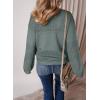 image:imageSHEWIN Womens Sweaters Casual Long Sleeve V Neck Crewneck Lightweight Crochet Pullover Sweater TopsC Crewneck Green Bay