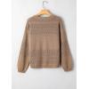 image:imageSHEWIN Womens Sweaters Casual Long Sleeve V Neck Crewneck Lightweight Crochet Pullover Sweater TopsC Crewneck Parchment