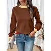 image:imageSHEWIN Womens Sweaters Crew Neck Long Sleeve Tops Knit Color Block Fall Outfits for Women 2026Coffee