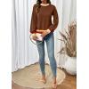 image:imageSHEWIN Womens Sweaters Crew Neck Long Sleeve Tops Knit Color Block Fall Outfits for Women 2026Coffee