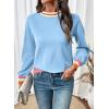 image:imageSHEWIN Womens Sweaters Crew Neck Long Sleeve Tops Knit Color Block Fall Outfits for Women 2026Dusk Blue
