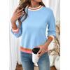 image:imageSHEWIN Womens Sweaters Crew Neck Long Sleeve Tops Knit Color Block Fall Outfits for Women 2026Dusk Blue