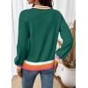 image:imageSHEWIN Womens Sweaters Crew Neck Long Sleeve Tops Knit Color Block Fall Outfits for Women 2026Green