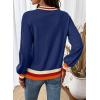 image:imageSHEWIN Womens Sweaters Crew Neck Long Sleeve Tops Knit Color Block Fall Outfits for Women 2026Navy Blue