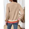 image:imageSHEWIN Womens Sweaters Crew Neck Long Sleeve Tops Knit Color Block Fall Outfits for Women 2026Parchment