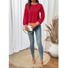 image:imageSHEWIN Womens Sweaters Crew Neck Long Sleeve Tops Knit Color Block Fall Outfits for Women 2026Racing Red