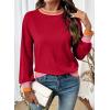 image:imageSHEWIN Womens Sweaters Crew Neck Long Sleeve Tops Knit Color Block Fall Outfits for Women 2026Racing Red