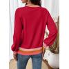 image:imageSHEWIN Womens Sweaters Crew Neck Long Sleeve Tops Knit Color Block Fall Outfits for Women 2026Racing Red