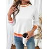 image:imageSHEWIN Womens Sweaters Crew Neck Long Sleeve Tops Knit Color Block Fall Outfits for Women 2026White
