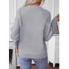 image:imageSHEWIN Womens Sweaters Crewneck Cable Knit Sweater Long Sleeve Fall Tops for Women 2026Gray