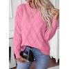 image:imageSHEWIN Womens Sweaters Crewneck Cable Knit Sweater Long Sleeve Fall Tops for Women 2026Peach Blossom