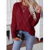 image:imageSHEWIN Womens Sweaters Crewneck Cable Knit Sweater Long Sleeve Fall Tops for Women 2026Red Dahlia